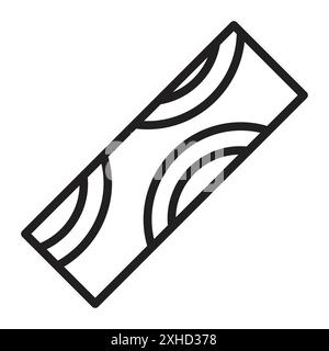 Wood board icon Vector symbol or sign set collection in black and white outline Stock Vector
