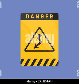 Danger sign icon vector. Danger sign plate vector. Warning, caution and dangerous area alert attention Stock Vector