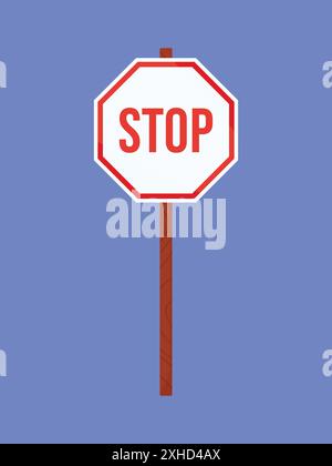 Stop sign icon vector. Stop street sign vector. Street alert sign vector attention sign icon Stock Vector