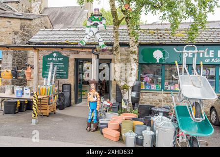 Settle Flowerpot Festival 2024 with lots of quirky characters and creations on various trails around the town. Stock Photo