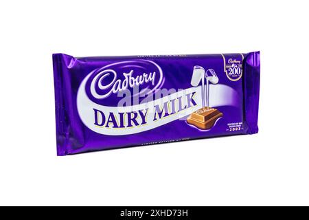 Cadbury Dairy Milk 2003 limited edition wrapper celebrating 200 years of Cadbury’s chocolate. Stock Photo