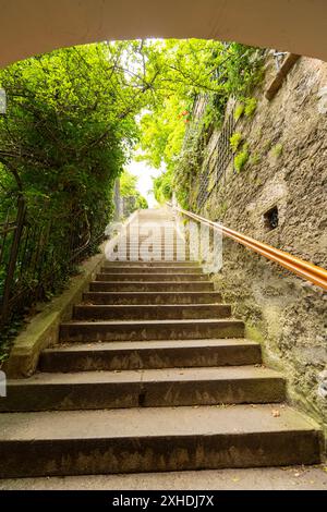 Salzburg, Austria. July 1, 2024. the road that goes up to the northern Kapuzinerberg in the city center Stock Photo