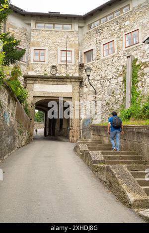 Salzburg, Austria. July 1, 2024. Felix gate, a historic fortification in the city center Stock Photo