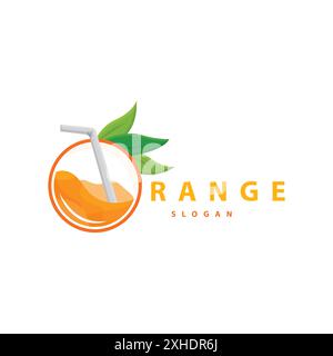 Orange Slice Fruit Logo, Fresh Juice Fruit Design Symbol Template Vector Illustration Stock Vector