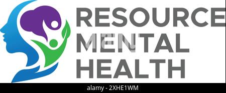 Modern colorful RESOURCE MENTAL HELATH logo design Stock Vector