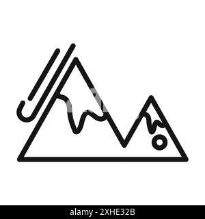 avalanche icon Vector symbol or sign set collection in black and white outline Stock Vector