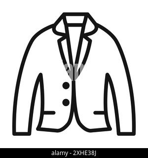Blazer icon Vector symbol or sign set collection in black and white outline Stock Vector