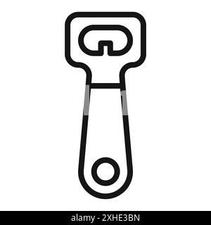 Bottle opent icon Vector symbol or sign set collection in black and white outline Stock Vector