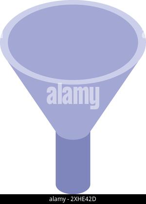 Funnel isometric representing marketing strategy and conversion rate optimization for business growth Stock Vector