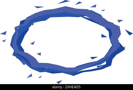 Blue geometric shape is forming an abstract circle with triangles on a white background Stock Vector