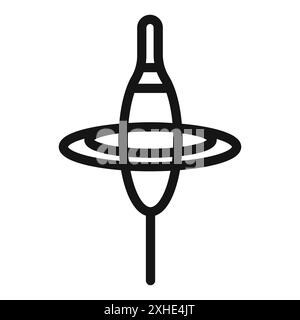 Fishing float icon Vector symbol or sign set collection in black and white outline Stock Vector