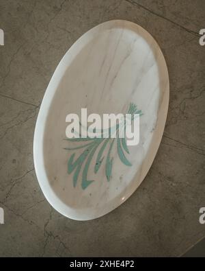 White Calacatta Marble Tray Stock Photo