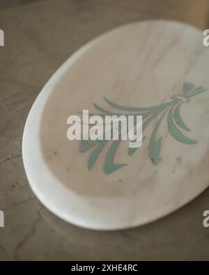 White Calacatta Marble Tray Stock Photo