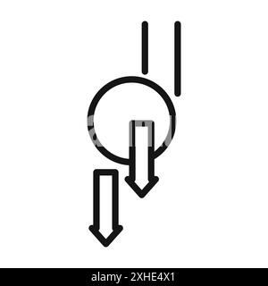 Gravity icon Vector symbol or sign set collection in black and white outline Stock Vector