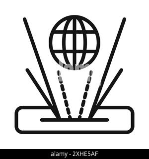 Holographic Display icon Vector symbol or sign set collection in black and white outline Stock Vector