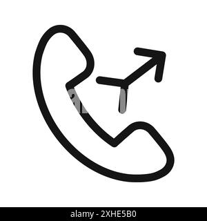 merge call icon Vector symbol or sign set collection in black and white outline Stock Vector