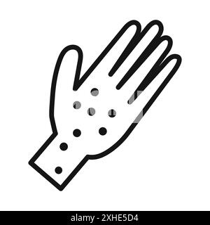 Monkeypox virus symptoms icon Vector symbol or sign set collection in black and white outline Stock Vector