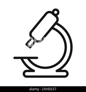 microscope icon Vector symbol or sign set collection in black and white outline Stock Vector