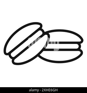 macarons icon Vector symbol or sign set collection in black and white outline Stock Vector