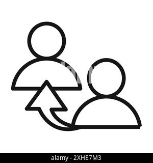 Referrals icon Vector symbol or sign set collection in black and white outline Stock Vector