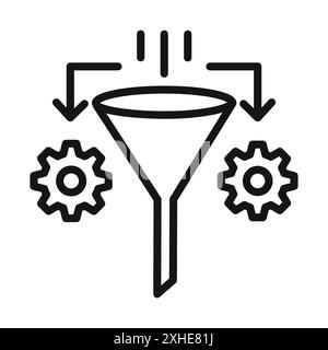 refinement icon Vector symbol or sign set collection in black and white outline Stock Vector