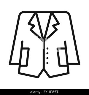 Suits icon Vector symbol or sign set collection in black and white outline Stock Vector