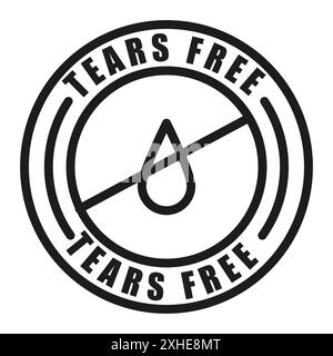 Tears free icon Vector symbol or sign set collection in black and white outline Stock Vector