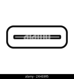 USB type c charger icon Vector symbol or sign set collection in black and white outline Stock Vector