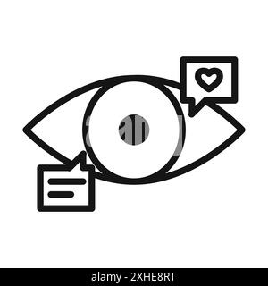 Viewable Impression icon Vector symbol or sign set collection in black and white outline Stock Vector