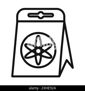 Washing powder icon Vector symbol or sign set collection in black and white outline Stock Vector
