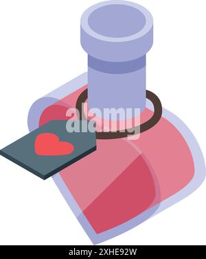 Heart shaped flask with a love potion is waiting for valentine's day Stock Vector