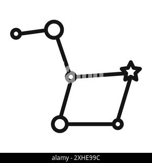 Big dipper icon Vector symbol or sign set collection in black and white outline Stock Vector