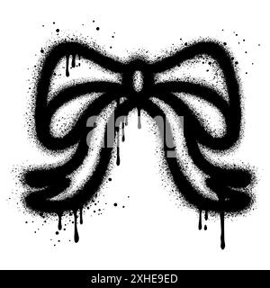 Bow tie graffiti with black spray paint. vector illustration. Stock Vector