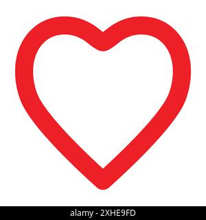 Hearts icon Vector symbol or sign set collection in black and white outline Stock Vector