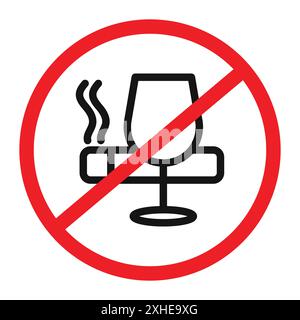 No alcohol and cigarettes icon Vector symbol or sign set collection in black and white outline Stock Vector