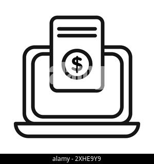 Subscription Model icon Vector symbol or sign set collection in black and white outline Stock Vector