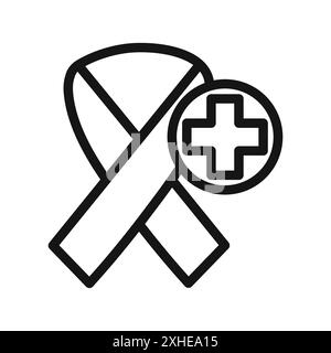 Oncology department icon Vector symbol or sign set collection in black and white outline Stock Vector