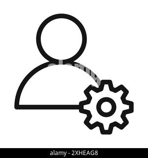 User Management Icon Vector symbol or sign set collection in black and white outline Stock Vector