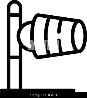 Line icon of an anemometer measuring wind speed and direction Stock Vector