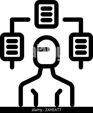 Businessman is managing big data flow with artificial intelligence Stock Vector