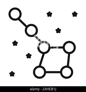 Ursa major icon Vector symbol or sign set collection in black and white outline Stock Vector