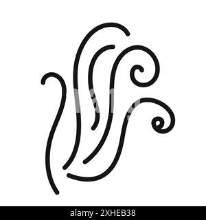 Wind whirl icon Vector symbol or sign set collection in black and white outline Stock Vector