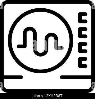 Ultrasound equipment showing pulse rate in black and white Stock Vector