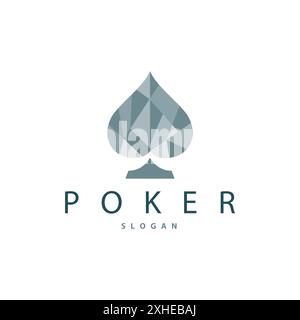 Poker Card Logo Classic Vector Gambling Game Design Simple Symbol Template Stock Vector