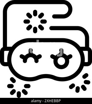 Sleep mask with loading icon representing the concept of sleep optimization Stock Vector