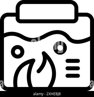 Line icon representing a water tank level sensor, a device used to ...