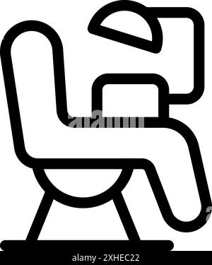 Line icon of a client getting their hair dried by a hairdresser in a salon Stock Vector