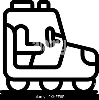 Line icon of an electric car, symbolizing eco friendly transportation and automotive innovation Stock Vector