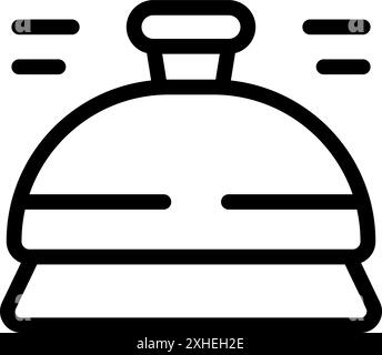 Line art icon of a service bell ringing, perfect for projects related to customer service and hospitality Stock Vector