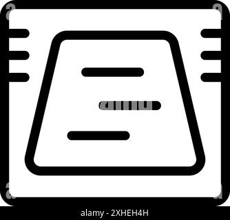 Simple black and white line art icon of a retro video game cartridge, evoking nostalgia and entertainment Stock Vector